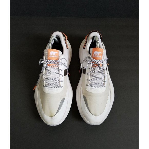 SOREL Kinetic Breakthru Tech Lace Sneakers Sz 10 41 White Orange Gray - Picture 2 of 13